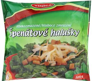 Halušky zemiakovo-špenátové 1kg Vinica - nedle s vanilkovým krémom 5x1kg priehľadný obal