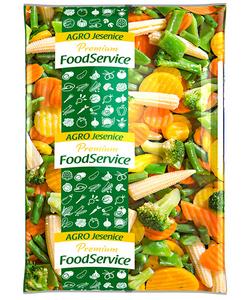 Zmes zeleninová Wok Mix 2,5kg /mrkva červená, fazuľové struky, fazuľové struky Romano, mrkva žltá, brokolica, kukurica mini klasy/ Food Service - fuudi gastro