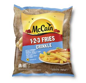 Hranolky vlnky 123 - Crinkle fries 123 750g McCain - fuudi gastro