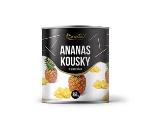 Kompót Ananás kúsky 850g /PP 430g/ plech Bassta - fuudi gastro