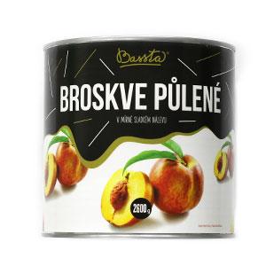 Kompót Broskyne polené lúpané 2600g /PP 1500g/ plech Bassta - fuudi gastro