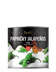 Papričky Jalapeňos zelené krájané 3kg /PP1700g/ plech Bassta - fuudi gastro