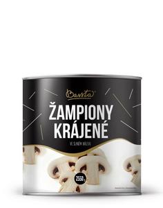 Šampiňóny sterilizované krájané 2550g /PP 1200g/ plech Bassta - fuudi gastro
