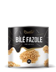 Fazuľa biela sterilizovaná 2,5kg /PP1500g/ plech Bassta - alamáda 3300g /PP 1700g/ sklo Frucona