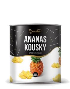 Kompót Ananás kúsky 3050g /PP 1840g/ plech Bassta - fuudi gastro
