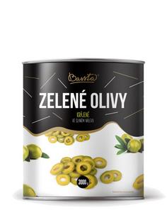 Olivy zelené krájané 3000g /PP 1560g/ plech Bassta - livy čierne krájané 3000g /PP 1560g/ plech Bassta