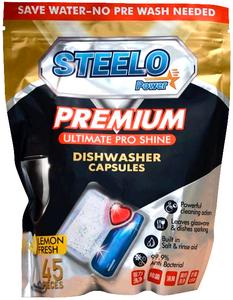 Kapsule do umývačky riadu Steelo Power Premium Lemon Fresh 45gx12g - fuudi gastro