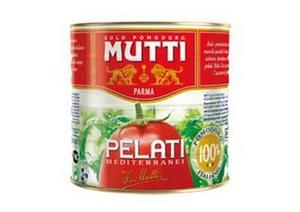 Paradajky lúpané 2,5 kg Mutti - livy zelené bez kôstky 3000g /PP 1450g/ plech Bassta